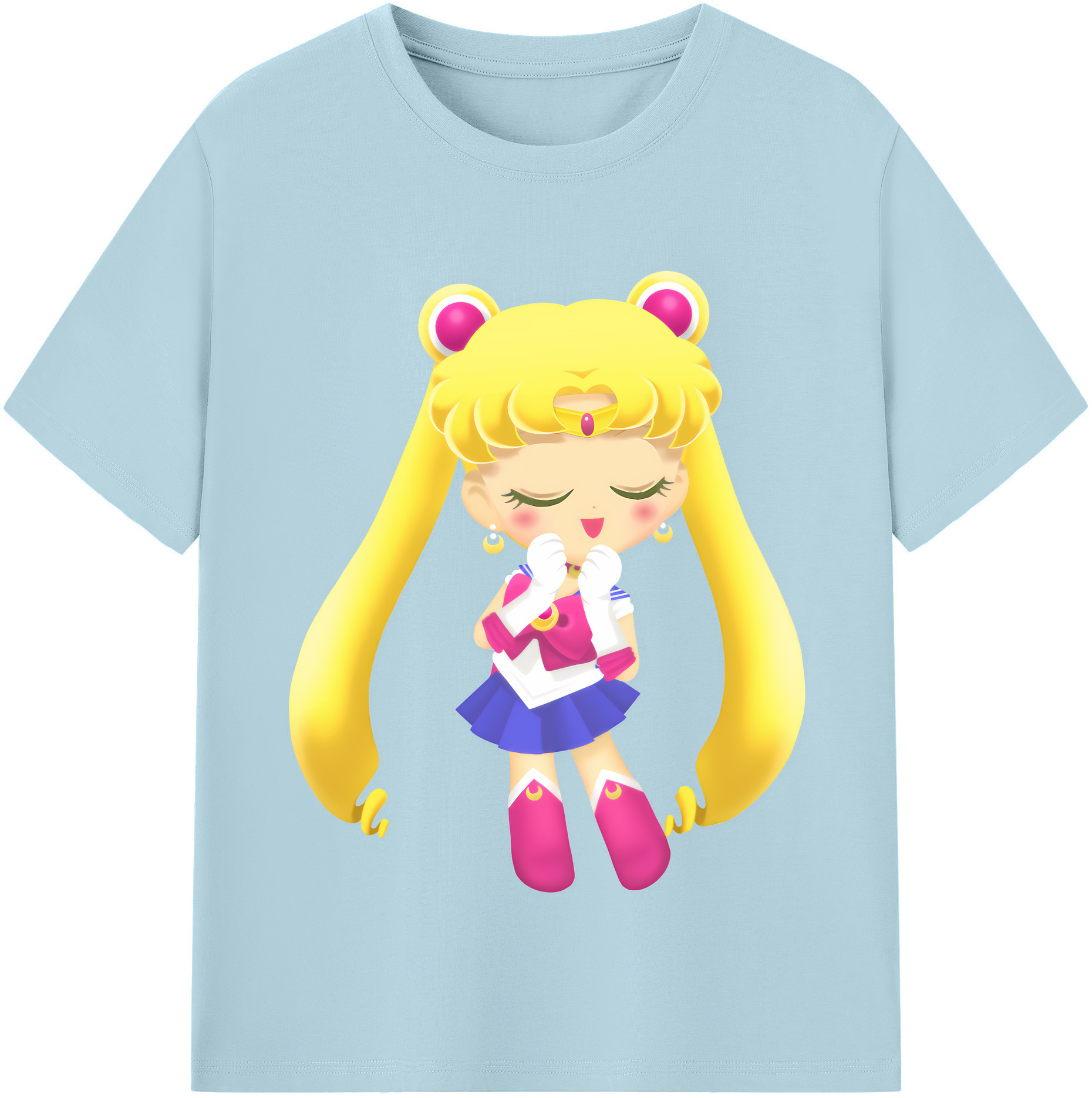 （画像用） 美少女戦士セーラームーン 月野 うさぎ つきの うさぎ Sailor Moon Tsukino Usagi 綿100％半袖Tシャツ（フロントプリント）